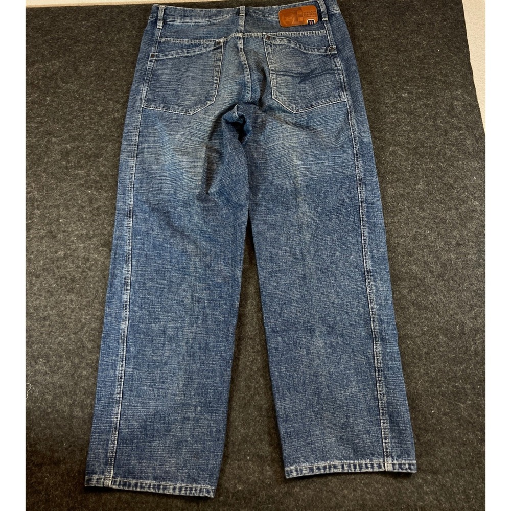 VINTAGE Phat Farm Jeans Mens 40x33 Blue Denim Straight Streetwear Hip Hop Baggy